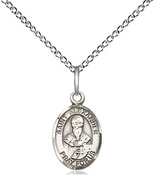 [9012SS/18SS] Sterling Silver Saint Alexander Sauli Pendant on a 18 inch Sterling Silver Light Curb chain