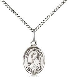 [9013SS/18SS] Sterling Silver Saint Benjamin Pendant on a 18 inch Sterling Silver Light Curb chain