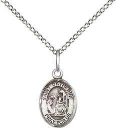 [9014SS/18SS] Sterling Silver Saint Catherine of Siena Pendant on a 18 inch Sterling Silver Light Curb chain