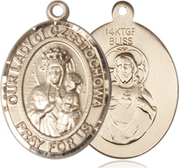 [8421GF] 14kt Gold Filled Our Lady of Czestochowa Medal
