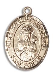 [8421GF] 14kt Gold Filled Our Lady of Czestochowa Medal