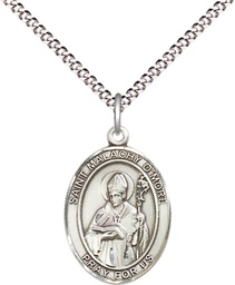 [8316SS/18S] Sterling Silver Saint Malachy O'More Pendant on a 18 inch Light Rhodium Light Curb chain