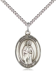 [8319SS/18S] Sterling Silver Saint Odilia Pendant on a 18 inch Light Rhodium Light Curb chain