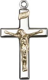 [2291GF/SS] Two-Tone GF/SS Crucifix Medal