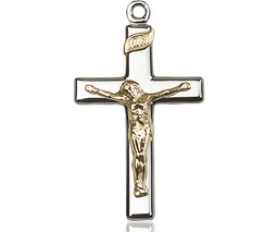 [2291GF/SS] Two-Tone GF/SS Crucifix Medal
