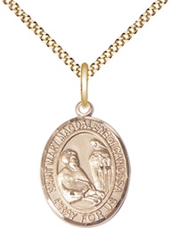 [8429GF/18G] 14kt Gold Filled Saint Mary Magdalene of Canossa Pendant on a 18 inch Gold Plate Light Curb chain
