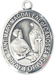 [8429SS] Sterling Silver Saint Mary Magdalene of Canossa Medal