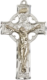 [2440GF/SS] Two-Tone GF/SS Celtic Crucifix Medal