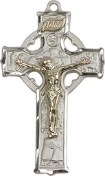 [2460GF/SS] Two-Tone GF/SS Mens Celtic Crucifix Medal