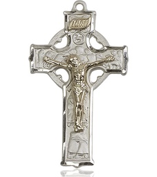 [2460GF/SS] Two-Tone GF/SS Mens Celtic Crucifix Medal