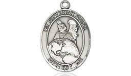 [8440SS] Sterling Silver Guardian Angel Protector Medal