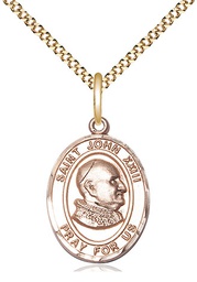 [8455GF/18G] 14kt Gold Filled Saint John XXIII Pendant on a 18 inch Gold Plate Light Curb chain