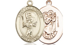[8500GF] 14kt Gold Filled Saint Christopher Baseball Medal