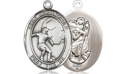 [8503SS] Sterling Silver Saint Christopher Soccer Medal