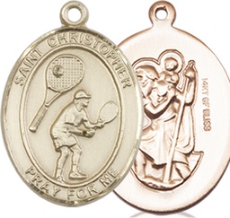 [8505GF] 14kt Gold Filled Saint Christopher Tennis Medal