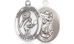 [8505SS] Sterling Silver Saint Christopher Tennis Medal