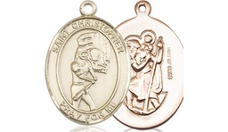 [8507GF] 14kt Gold Filled Saint Christopher Softball Medal