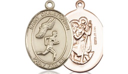 [8509GF] 14kt Gold Filled Saint Christopher Track&amp;Field Medal