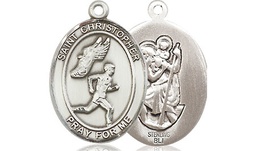 [8509SS] Sterling Silver Saint Christopher Track&amp;Field Medal