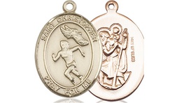 [8510GF] 14kt Gold Filled Saint Christopher Track&amp;Field Medal