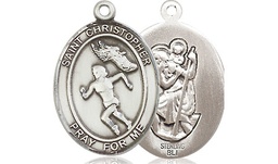 [8510SS] Sterling Silver Saint Christopher Track&amp;Field Medal