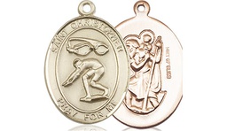 [8511GF] 14kt Gold Filled Saint Christopher Swimming Medal