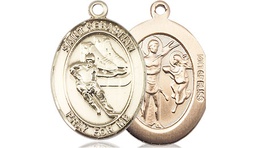 [8604GF] 14kt Gold Filled Saint Sebastian Hockey Medal