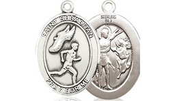 [8609SS] Sterling Silver Saint Sebastian Track and Field Medal