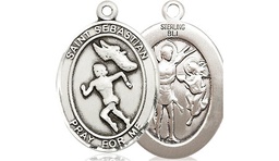 [8610SS] Sterling Silver Saint Sebastian Track and Field Medal