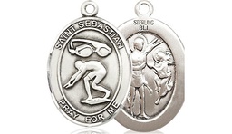 [8611SS] Sterling Silver Saint Sebastian Swimming Medal
