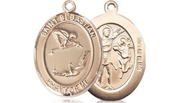 [8613GF] 14kt Gold Filled Saint Sebastian Gymnastics Medal