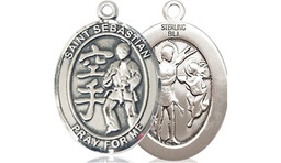 [8615SS] Sterling Silver Saint Sebastian Karate Medal