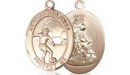 [8703GF] 14kt Gold Filled Guardian Angel Soccer Medal