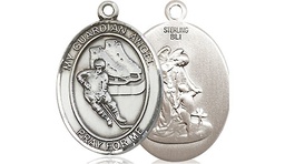 [8704SS] Sterling Silver Guardian Angel Hockey Medal