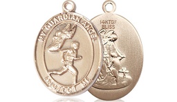 [8709GF] 14kt Gold Filled Guardian Angel Track&amp;Field-Men Medal