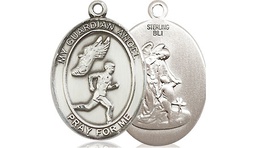 [8709SS] Sterling Silver Guardian Angel Track&amp;Field-Men Medal