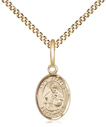 [9001GF/18G] 14kt Gold Filled Saint Albert the Great Pendant on a 18 inch Gold Plate Light Curb chain