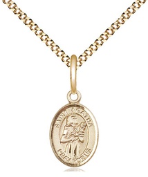 [9003GF/18G] 14kt Gold Filled Saint Agatha Pendant on a 18 inch Gold Plate Light Curb chain