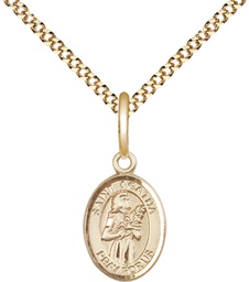 [9003GF/18G] 14kt Gold Filled Saint Agatha Pendant on a 18 inch Gold Plate Light Curb chain