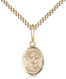 [9004GF/18G] 14kt Gold Filled Saint Anthony of Padua Pendant on a 18 inch Gold Plate Light Curb chain