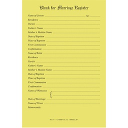 [No.311] Marriage Register Blanks (Pad Of 50)