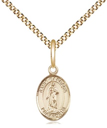 [9006GF/18G] 14kt Gold Filled Saint Barbara Pendant on a 18 inch Gold Plate Light Curb chain