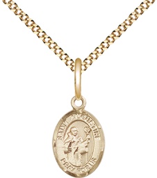 [9007GF/18G] 14kt Gold Filled Saint Augustine Pendant on a 18 inch Gold Plate Light Curb chain
