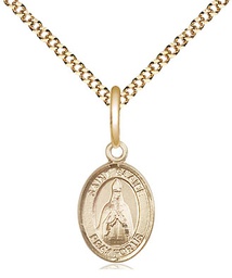 [9010GF/18G] 14kt Gold Filled Saint Blaise Pendant on a 18 inch Gold Plate Light Curb chain