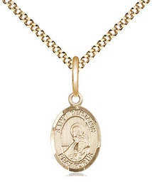 [9013GF/18G] 14kt Gold Filled Saint Benjamin Pendant on a 18 inch Gold Plate Light Curb chain