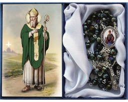 [967/GR/PAT/C1] Rosary Glass Green St. Patrick