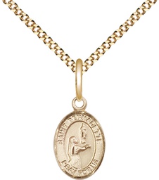 [9017GF/18G] 14kt Gold Filled Saint Bernadette Pendant on a 18 inch Gold Plate Light Curb chain