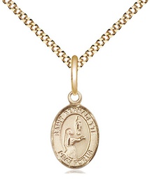 [9017GF/18G] 14kt Gold Filled Saint Bernadette Pendant on a 18 inch Gold Plate Light Curb chain