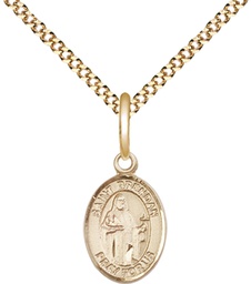 [9018GF/18G] 14kt Gold Filled Saint Brendan the Navigator Pendant on a 18 inch Gold Plate Light Curb chain