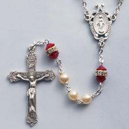 [41298/RB] Ruby Birthstone Rosary